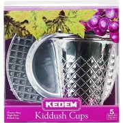 Kedem Elegant Diamond Disposable Kiddush Cups 5 Pack, Great For Travel