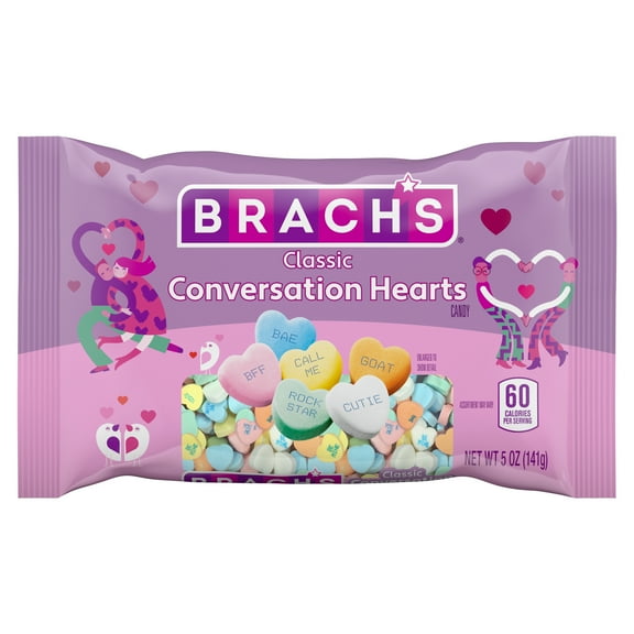Brach's Valentines Day Candy Classic Conversation Hearts, Hard Candy, 5 oz Bag