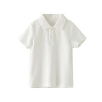 Lmnyox Summer Casual Golf Shirt for Kids Cotton Short Sleeve Collared Button Shirts Athletic Tennis Tees Tops