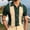 Green, variant on ALLLIST Collared Shirts for Men Short Sleeve Button Down Shirts Color Block Green Knited Mens Clothing