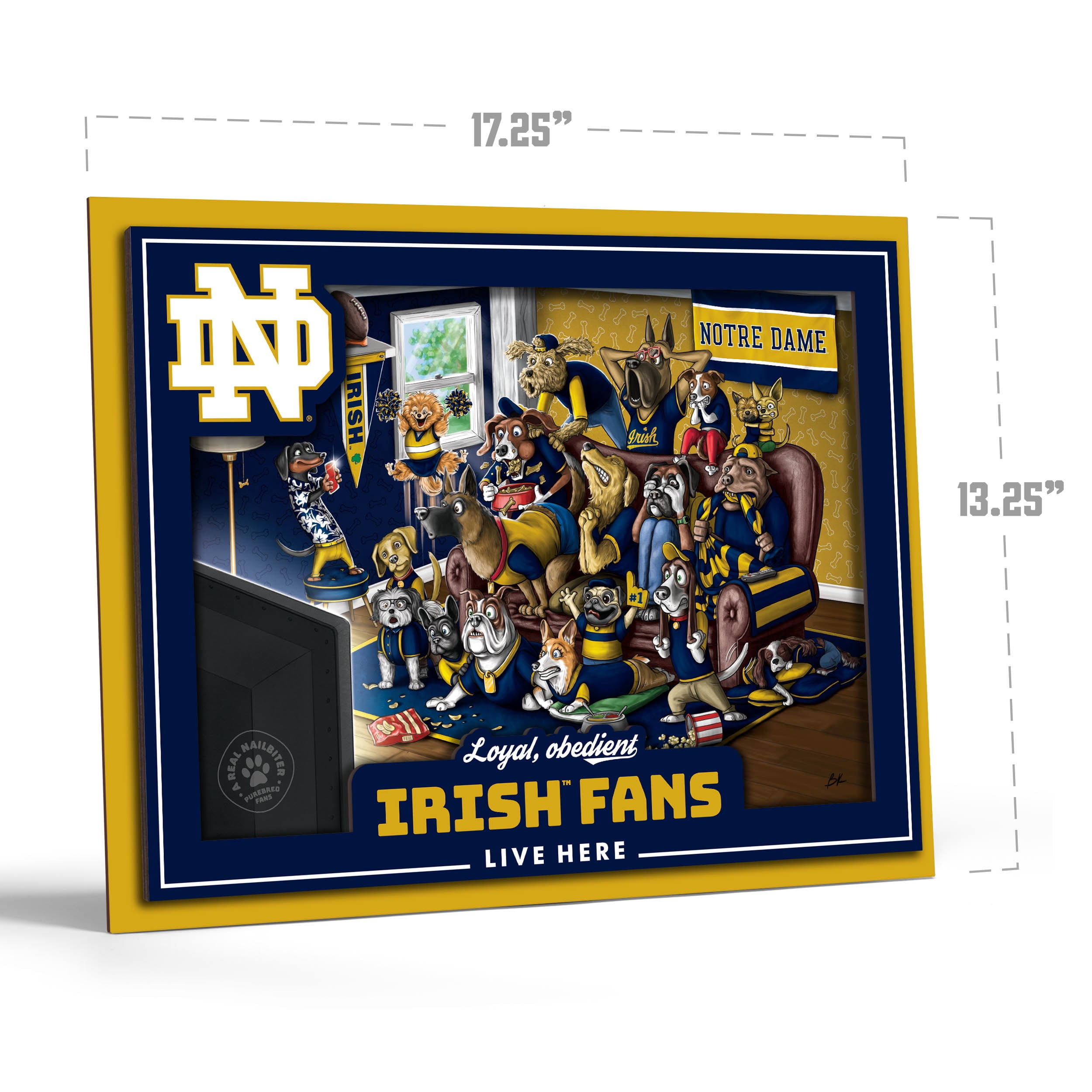 YouTheFan NCAA Notre Dame Fighting Irish Purebred Fans Wall Art