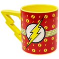 thumbnail image 1 of DC Comics The Flash Logo Ceramic Mug With Lightning Bolt Handle | Holds 20 Ounce, 1 of 2