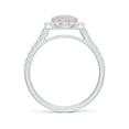 thumbnail image 2 of Angara Natural Opal Ring - Prong-Set Oval 1.1 ct Opal Halo Ring with Diamonds for Women | October Birthstone Jewelry | 14K White Gold Opal Ring (Ring Size = 4.5), 2 of 9