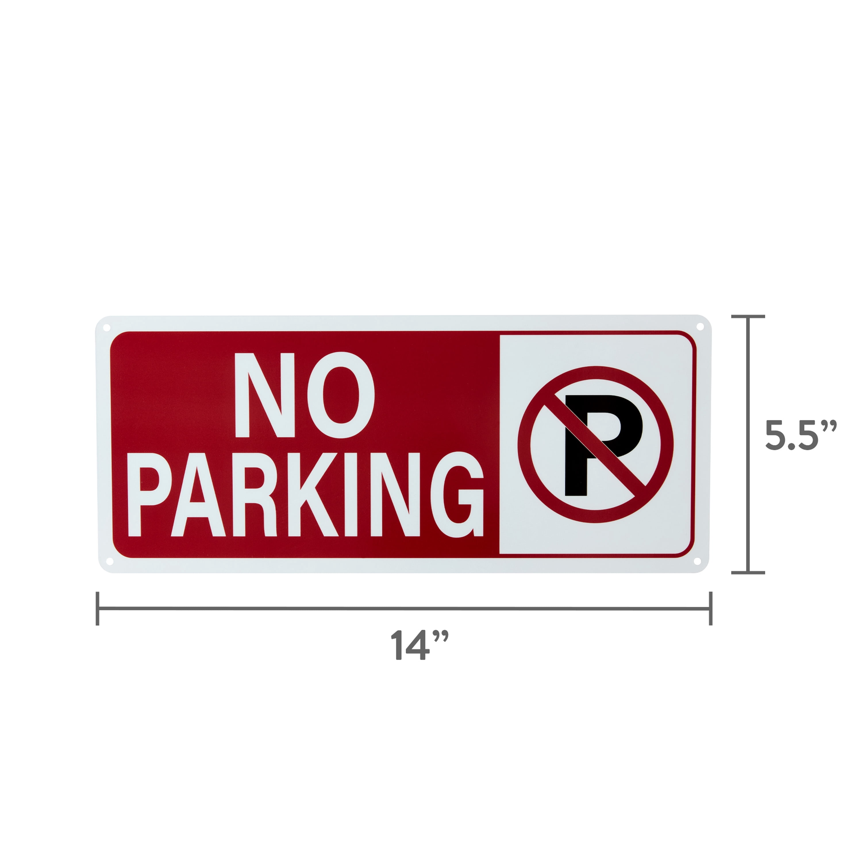 (2 pack) "Pen+Gear  No Parking Sign, 6x14 inch -Vibrant Red, Easy-to-Read, Durable for Outdoor & Indoor Use"