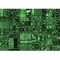 thumbnail image 1 of Ahgly Company Indoor Rectangle Patchwork Emerald Green Transitional Area Rugs, 4' x 6', 1 of 4