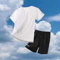 thumbnail image 2 of IFNWSV Ensembles d'Été pour Garçons Mode Décontractée Manches Courtes Col Rond Col Bouton Short Pantalon Survêtement 6 Ans, 2 of 4
