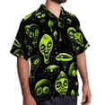 thumbnail image 2 of Alien Men's Short Sleeve Hawaiian Beach Shirts, Casual Printed Button Down Spread Collar Tops, Summer Unisex Style, 2 of 6