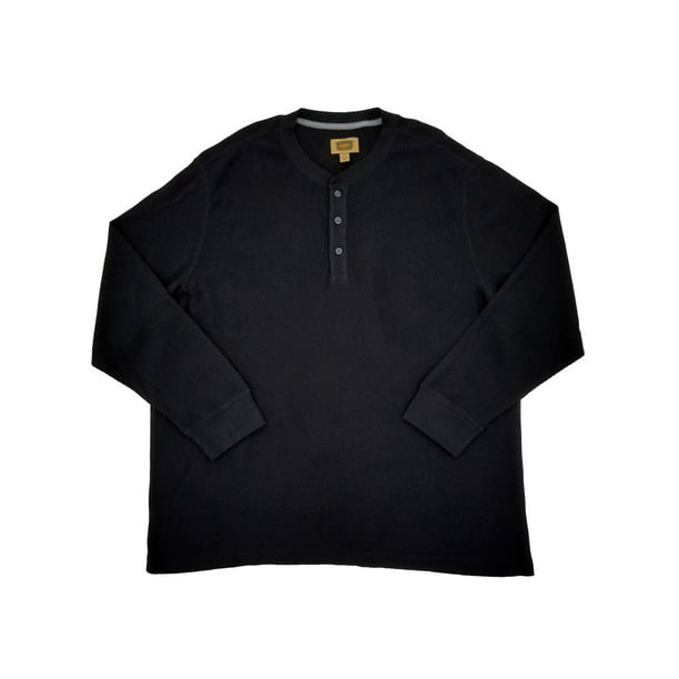The Foundry - Mens Black Thermal Long Sleeve Henley Shirt XXL - Walmart ...