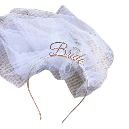 

YUOPEEA Bridal Veil Headband Wedding Tiaras For Bride Headband Crown Bridal Wedding Veil Short Bachelorette Party
