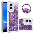 thumbnail image 1 of Funda para Motorola Moto G Play 4G 2024 con Brillo Líquido Flotante, Purpurina, Parachoques y Anillo Giratorio Soporte, 1 of 5