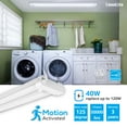 thumbnail image 5 of 6 Pack Motion Sensor 4FT LED Utility Shop Light, 40W Plug in Linkable Light Fixtures, for Garage, Workshop, 4000lm, 5000K Daylight, Suspension & Flush Mount, FCC, ETL Certified, 5 of 7