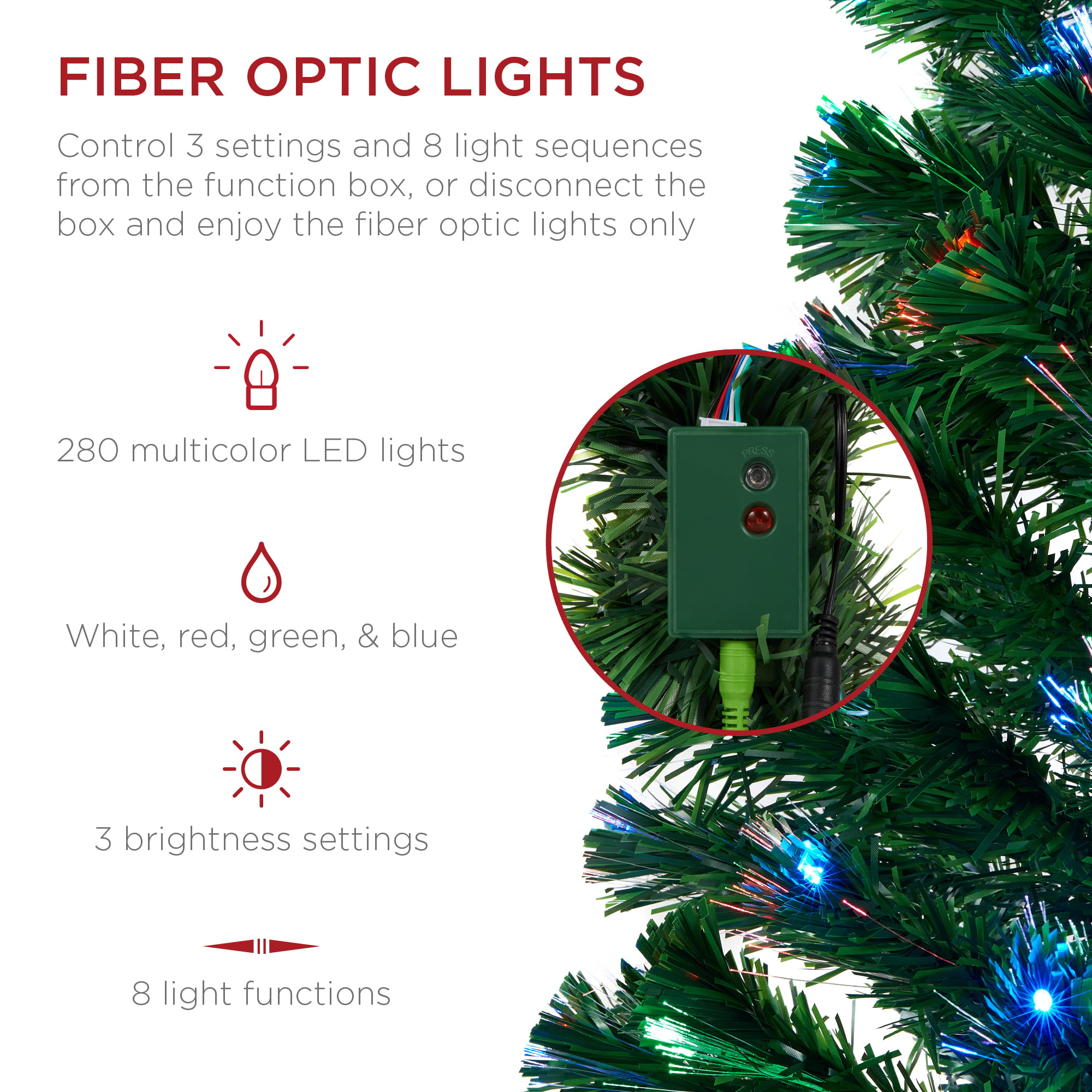 7' Pre-Lit Fiber Optic Artificial Christmas Tree w/Snowflake LED Lights&Top Star 