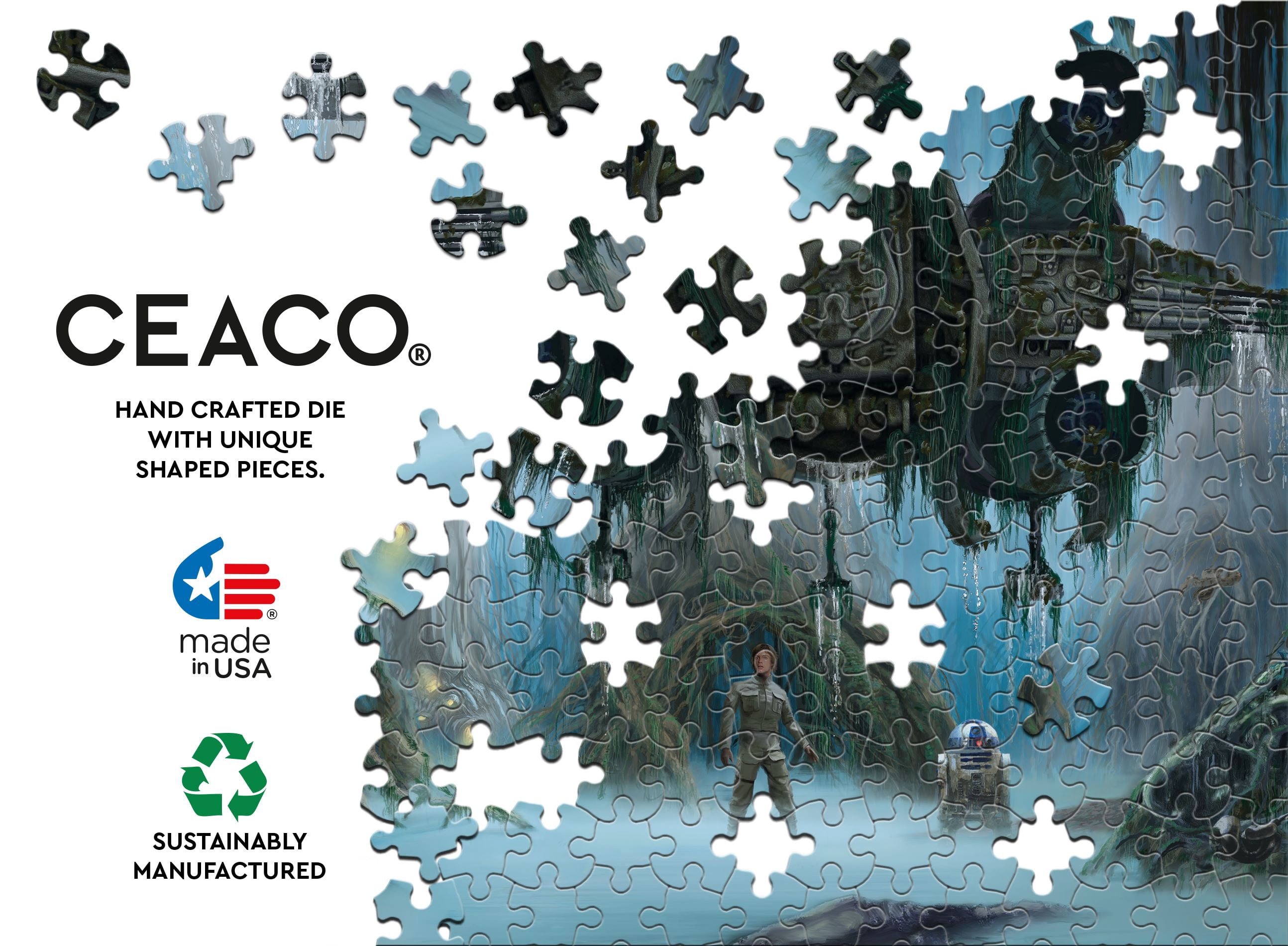 Ceaco Do. Or Do Not. There Is No Try. Thomas Kinkade Star Wars 500 Piece Interlocking Jigsaw Puzzle