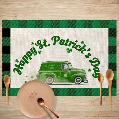

Hot Sale Irish Day Dining Mat Linen Cloth Durable Non Material Table Mat
