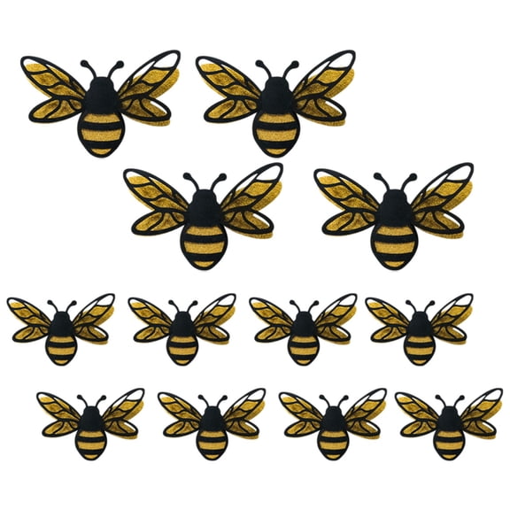 Shipiny 12PCS Honeybees Wall Stickers, Double Layer Wall Decals, DIY Decor for Birthday Shower Wedding Party Home Wall, Yellow