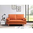 thumbnail image 2 of US PRIDE FURNITURE Partone 57.9'' Vegan Faux Leather Square Arm Loveseat -Red Orange, 2 of 5