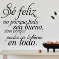 thumbnail image 2 of Vinil Decorativo Adhesivo P/Pared MarkProMX Negro Hogar 60x60cm PrevenShopMX Frase Positiva Se Feliz, 2 of 3