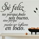 thumbnail image 2 of Vinil Decorativo Adhesivo P/Pared MarkProMX Negro Hogar 60x60cm PrevenShopMX Frase Positiva Se Feliz, 2 of 3