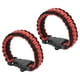 thumbnail image 1 of Pulseras de paracord de supervivencia Uxcell, paquete de 2, pulsera de paracord trenzada, negra, roja, 1 of 5