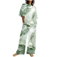 thumbnail image 1 of Hauts à Manches Courtes pour Femmes Ensemble d'Été Mode Imprimé Couleur Pantalon Décontracté Ensemble Deux Pièces Hauts à Manches Courtes pour Femmes Hauts d'Été pour Femmes avec Manches, 1 of 5