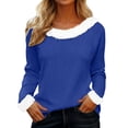 thumbnail image 1 of T-Shirt à Manches Longues pour Femmes Liquidation Chemises Mélangeuses pour Femmes Automne Hiver Col en Peluche Poignets Couleur Unie T-Shirt Décontracté à Manches Longues, 1 of 7