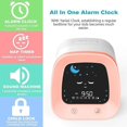 thumbnail image 2 of Kids Alarm Clock, Time to Wake Clock Toddlers Sleep Training Clock with Night Light Sound Machine Nap Timer, Cute Digital Clock for Kids Boy Girl, Christmas Birthday Gift, Pink, 2 of 6