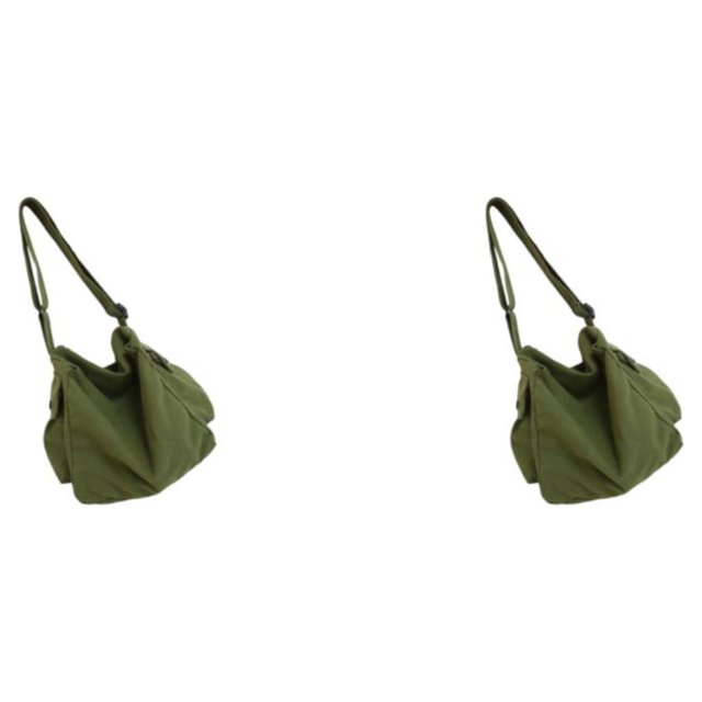 Sonducket Bolso vagabundo de lona multifunción duradero para mujeres y hombres estilo Vintage para el trabajo en la playa Verde 2piezas