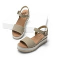 thumbnail image 5 of DREAM PAIRS Women's Open Toe Buckle Ankle Strap Espadrille Platform Wedge Sandals, 5 of 7