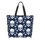 thumbnail image 1 of Balery white arrow Skull Bolsa Tote Estilo Estético con Cremalleras, Bolsa de Hombro, Bolsa de Compras Grande y Plegable, 1 of 8