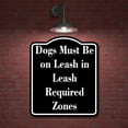 thumbnail image 2 of Dogs Must Be on Leash in Leash-Required Zones BLACK Aluminum Composite Sign 15''x18'', 2 of 9