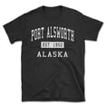 thumbnail image 1 of Port Alsworth Alaska Classic Established Men's Cotton T-Shirt, 1 of 1
