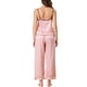 thumbnail image 3 of Conjuntos de pijama de satén para mujer INSPIRE CHIC, top de tirantes, pantalones palazzo con una máscara para dormir, 3 piezas, ropa de dormir de seda, XL, rosa, 3 of 5