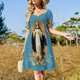 thumbnail image 4 of Vestido de manga corta de la Inmaculada Concepción, Asunción, Patrona de Nicaragua, ropa de verano para mujer., 4 of 7