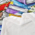 thumbnail image 3 of Monkey Animal Blanket Colorful Books Pattern Throw Blanket for Kids English Letter Print Super Soft Wrinkle Sherpa Blanket Tropical Coconut Tree Queen 90x90 Inch Living Room Decor Blanket, 3 of 6
