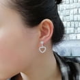 thumbnail image 4 of Bijoux en Liquidation Boucles d'Oreilles Pendantes Diamant Doux, Boucles d'Oreilles Mode Cœur Creux Strass Argent Taille Unique, 4 of 9