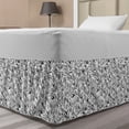 thumbnail image 1 of Rose Bed Skirt, Flourishing Garden Pattern with Hand Drawn Style Flowers Monochrome Spring Art, Elastic Bedskirt Dust Ruffle Wrap Around for Bedding Decor, 4 Sizes, Black and White, by Ambesonne, 1 of 2