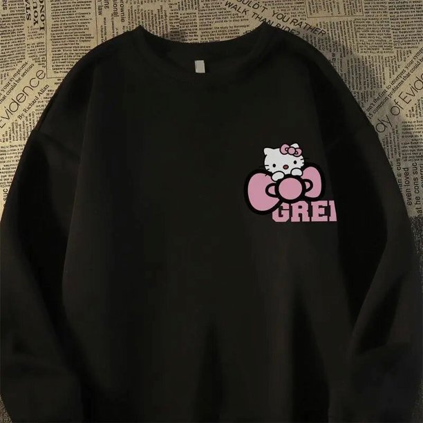 Sanrio-suéter de Hello Kitty con dibujos animados de Anime Y2K, abrigo para pareja de chicas picantes, Top holgado de gran tamaño, Top de Academia de moda coreana, Otoño/Invierno 2023