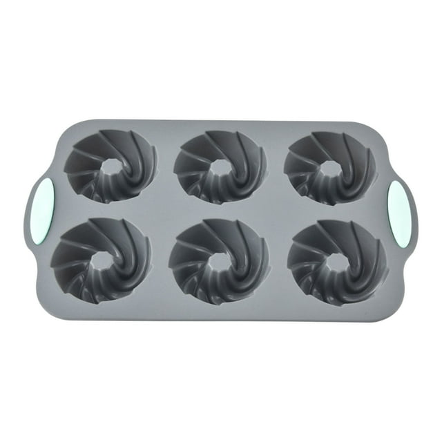 Suministros de cocina, moldes para hornear, juego de utensilios de cocina, moldes de silicona reutilizables de 6 cavidades para donas, bandeja redonda antiadherente para pasteles, pasteles y cubitos d