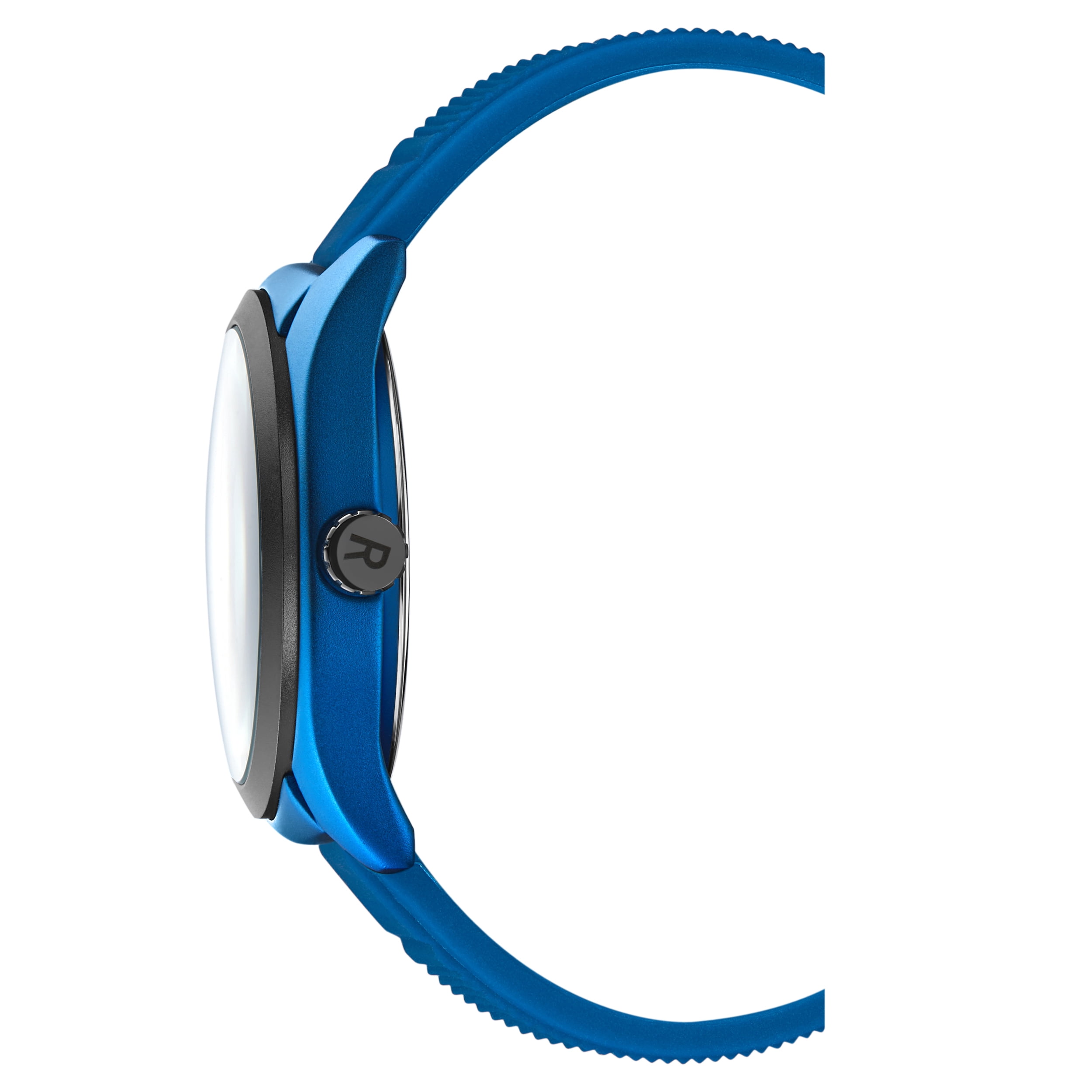 Kenneth Cole Reaction Mens Dress Sport Round Blue Silicon Strap 
