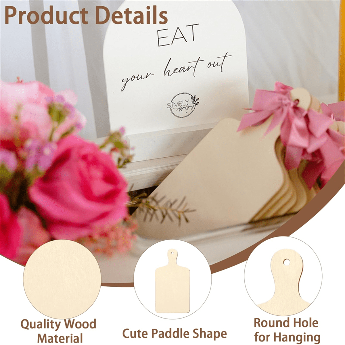 30 Pcs Mini Wooden Cutting Board for Crafts Small Charcuterie Boards Bulk with Handles for DIY Kitchen Cooking Decor