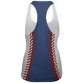 thumbnail image 2 of Baseball League Blue and White All Over Womens Work Out Tank Top Multi LG, 2 of 2
