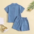 thumbnail image 4 of KAUOD Toddler Boys Cotton Linen Shirt Set 2pcs Short Sleeve Button Down Collared Shirts with Linen Shorts Baby Summer Casual Outfit, 4 of 4