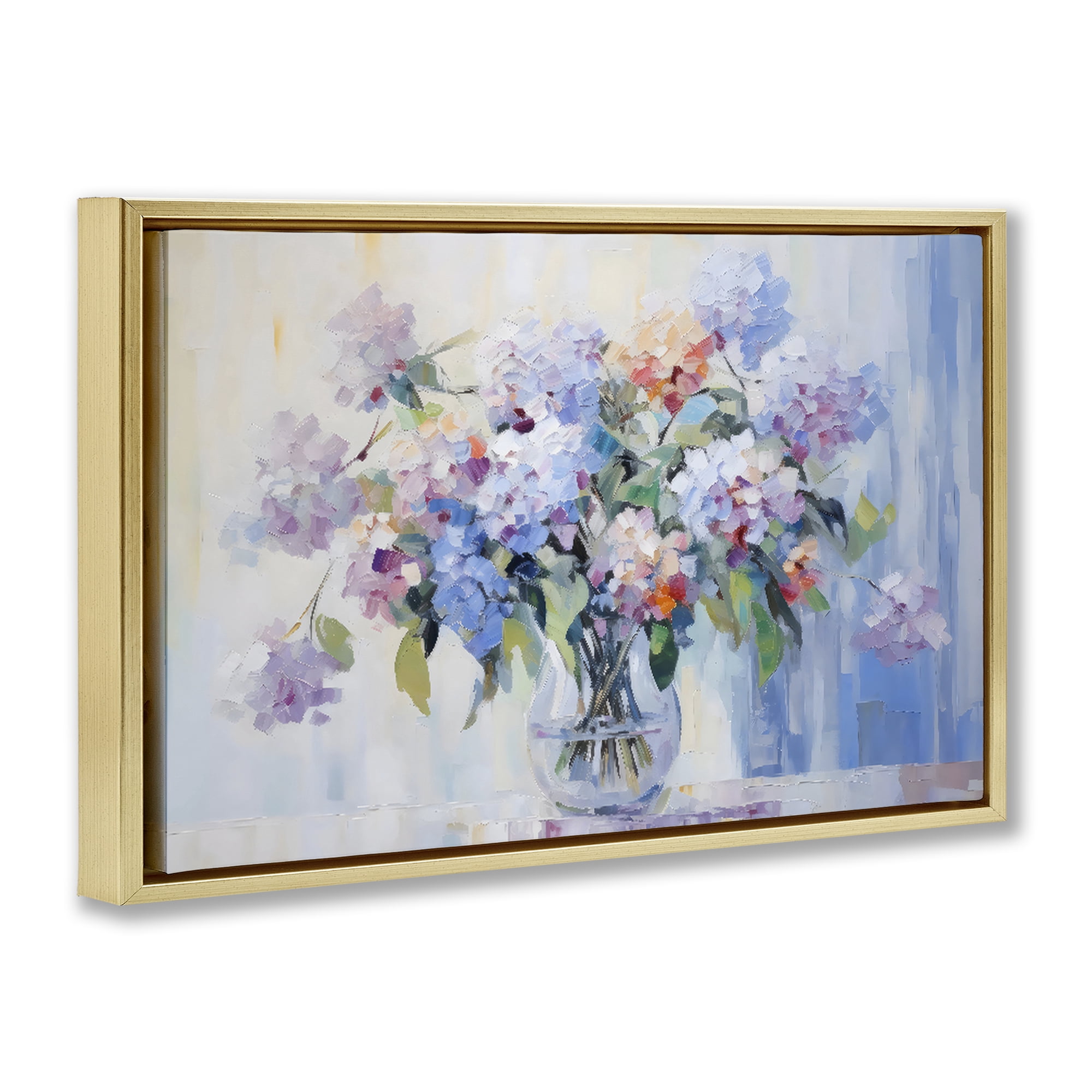 Stupell Industries In Full Bloom Bouquet Gold Framed Floater Canvas Wall Art, design by Creative Studio