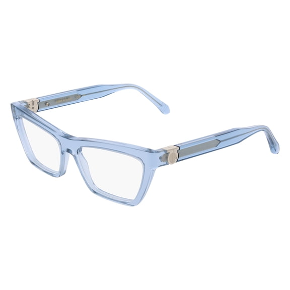 Salvatore Ferragamo SF3021 450 54mm Cat Eye Eyeglasses Women's Transparent Azure