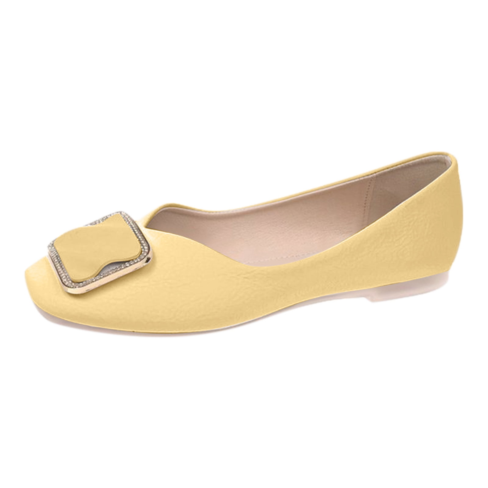 Summer Flats Women's Pearl Rhinestone Square Toe Moccasins