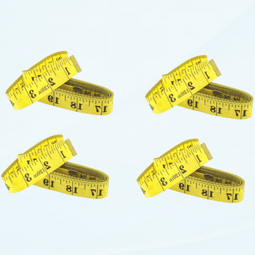 4pcs 3M Soft Sewing Ruler for Body Measuring Dressmaking Dual Side Scaled Tailor Measure Tape 300cm/120 inch Yellow