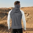 thumbnail image 4 of Men's UPF 50+ Sun Protection Compression Hooded Shirt, Slim Fit Long Sleeve Color Block Rash Guard with Integrated Face Mask for Fishing and Hiking, 4 of 6