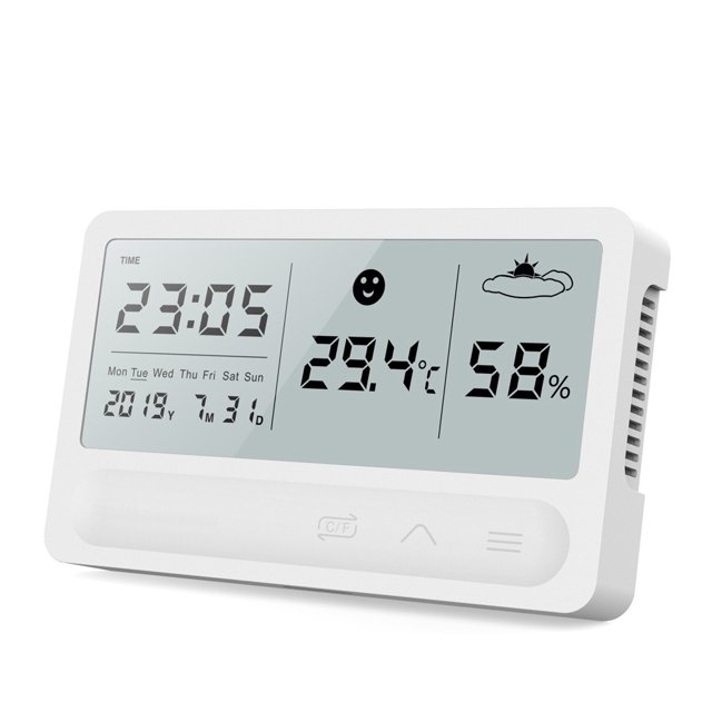 Pantalla táctil LCD digital multifuncional Reloj meteorológico Medidor de monitoreo de temp Abanopi Reloj meteorológico