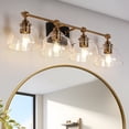 thumbnail image 5 of LNC Lainanger 29.5-in 4-Light Polished Gold LED Traditional Vanity Light, 5 of 15
