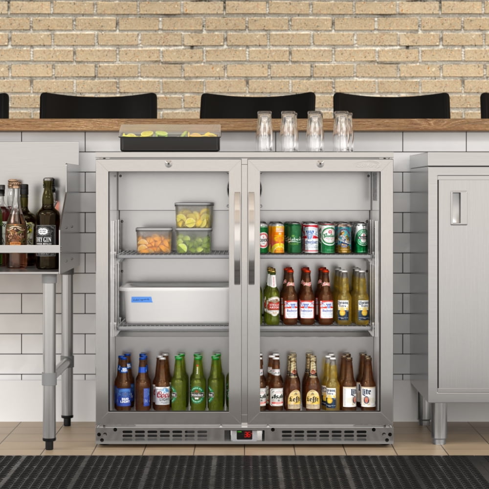 KoolMore 35 in. Two-Door Back Bar Refrigerator – 7.4 Cu. ft.